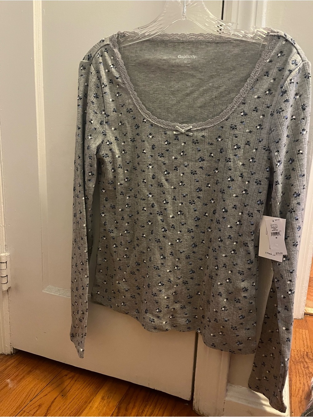 NWTs GAP Gray Long-Sleeve Pajama Top